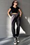 Women's Black High Waist Elastic Cuffed Jogger Sweatpants