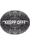 Mira Round Black Keep Off Written Classic and Modern Woven Base Carpet 883