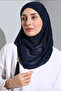 Bonnet Ready Turban Practical Stylish Scarf Hürrem Chiffon Tasseled Navy Blue Wrapped Shawl Hijab Hijab Bonnet - 2