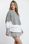 Gray Stylish Shirt Garnished Knitwear Blouse - Women's Fashion - 4