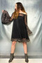 SPANISH SLEEVE LACE DETAIL TULLE DRESS WITH SHOULDER DECOLT