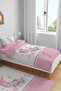 Pink Striped Elephant Sleeping on the Moon Patterned Single Baby Kids Bedding Set - 2
