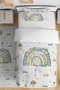 Traffic Rainbow Patterned Single Baby Kids Bedding Set