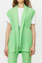 Green Internal Tie Linen Look Kimono-Trousers Woven Suit TCTSS23US00061 - 4