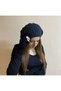 Winter Anthracite Color Beret and Black Color Finger Cut Gloves Set - Fingerless Gloves