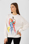 Women's Printed Cotton Sweatshirt - 7