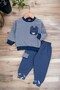 BABY BOY STRIPED LION POCKET INTERLOCK FABRIC SEASONAL SET