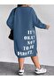 Women's Plus Size Its Okayy Printed Sweatshirt Dress / Tunic