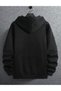 Black Hooded BASKETBALL Printed Sweatshirt Hoodie - 2