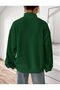 Stand Collar Half Zip Plain Pullover Sweatshirt - 2