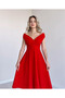 Women's Short Sleeve Double Breasted Collar Skirt Flounce Crepe Dress - 2
