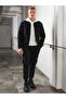 MEN'S BUTTONED BLACK GABARDIN JACKET - 5