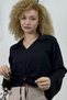 RING DETAIL LACE-UP WIDE CUFF ARM MOUTH POLA COLLAR WOMEN CROP BLUZ - 2