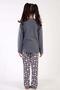 Girl's Fleece Long Sleeve Gray Pajamas Set C3T0N3O176 - 4