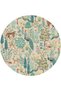 Round 1318 Floral Mira Beige Pastel Botanical Theme Woven Base Carpet