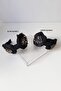 Glittering Fabric Crown Black Buckle Hair Band Bead Embroidered Black Accessory - 7