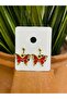 Red Stone Butterfly Clip-On Earring for Children - Adult Earring - Non-Piercing Earring