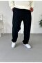 Baggy Fit Pleated Fabric Trousers Black - 2