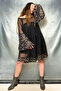 SPANISH SLEEVE LACE DETAIL TULLE DRESS WITH SHOULDER DECOLT - 3
