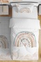 Floral Rainbow Patterned Single Baby Kids Duvet Cover Set