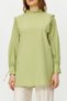 Woven Cotton Tunic with Green Shoulders and Ruffles at the Cuff TCTSS23UK00083 - 5