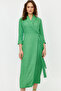 Khaki Linen Look Double Breasted Woven Dress TCTSS24EB00021 - 2