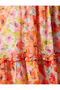 Chiffon Floral Dress Long Halter Neck Flounce Lined - 5