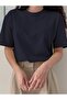 Navy Blue Plain Oversize T-shirt - 3