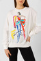 Women's Printed Cotton Sweatshirt - 6