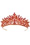 Crystal Jewelled Bridal Queen Crown Shiny Princess Crown Bridal Wedding Crown Gold Red - 8