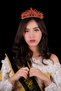 Crystal Jewelled Bridal Queen Crown Shiny Princess Crown Bridal Wedding Crown Gold Red