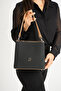 6014 Model Medium Size Women's Shoulder Bag with 2 Straps - Black - 5