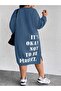 Women's Plus Size Its Okayy Printed Sweatshirt Dress / Tunic - 4