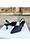 Black leather 5 cm high heels 0430 - 2
