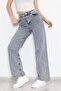 Morcelo 90's Snow Wash Blue Lycra Super High Waist Loose Jeans Palazzo Trousers - 3