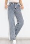 Morcelo 90's Snow Wash Blue Lycra Super High Waist Loose Jeans Palazzo Trousers - 5