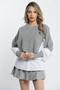 Gray Stylish Shirt Garnished Knitwear Blouse - Women's Fashion - 3
