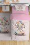 Pink Pastel Car Patterned Single Baby Kids Bedding Set