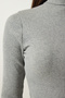 Women's Light Gray Turtleneck Corduroy Knitted Dress UB00215 - 3