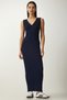 Women's Navy Blue Striped Sweater Dress Knitwear Suit KG00008 - 6