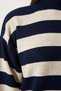 Women's Navy Blue Striped Sweater Dress Knitwear Suit KG00008 - 5