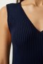 Women's Navy Blue Striped Sweater Dress Knitwear Suit KG00008 - 8