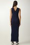 Women's Navy Blue Striped Sweater Dress Knitwear Suit KG00008 - 9