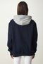 Women's Navy Blue Hooded Rose Gold Printed Sweatshirt OW00003 - 11