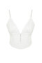 Bridal Beyaz Crop Astarlı Agraflı Dokuma Dantel Büstiyer TPRAW23BS00045 - 7