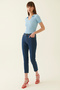 Romets Regular Fit Ankle Length Mid Waist Navy Blue Color Women's Denim Trousers - 2