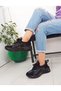 Black Color Lace-up Parachute Material Women's Sports Shoes - 7