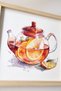 Wood Framed Hand Drawn Watercolor Effect Herb Tea, Decorative Kitchen Painting - 5