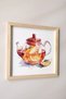 Wood Framed Hand Drawn Watercolor Effect Herb Tea, Decorative Kitchen Painting - 4