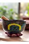 3 Color Motif Tibetan Meditation Bowl/Singing Bowl and Plum Bottom Cushion Set - 3